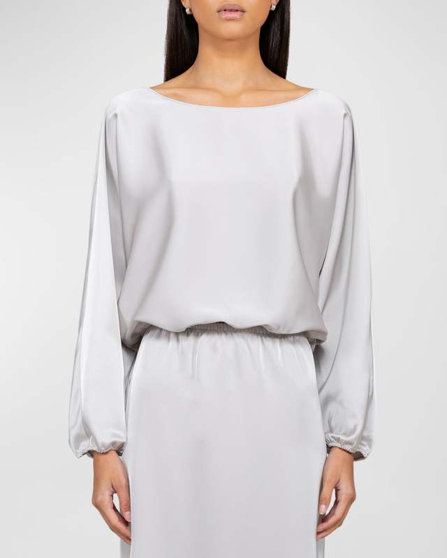Barb Long-Sleeve Blouson Top
